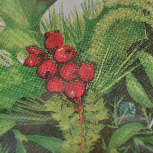 RARE SEALED MACKENZIE CHILDS DECOUPAGE CRAFT ART HOLLY & BERRY COCKTAIL NAPKINS - Picture 2 of 7